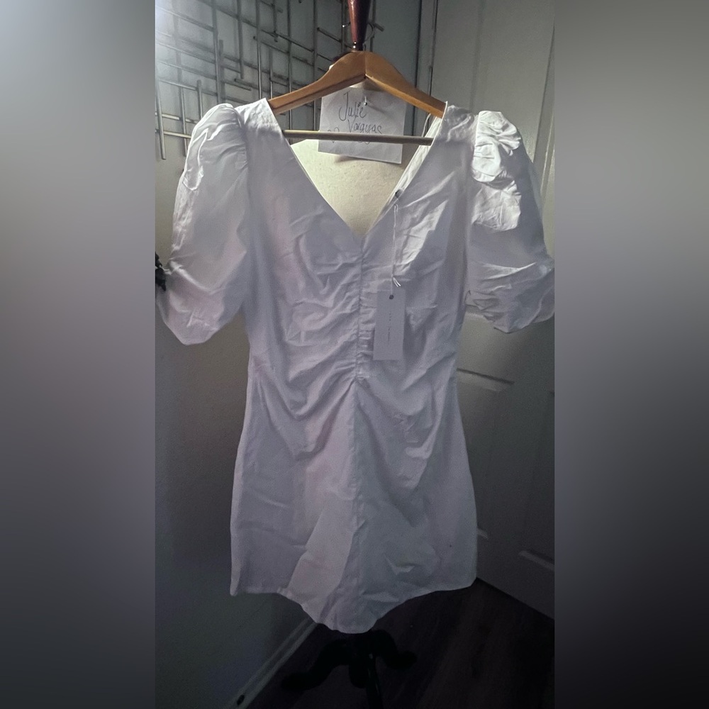 Lush White Puff Sleeve Dress